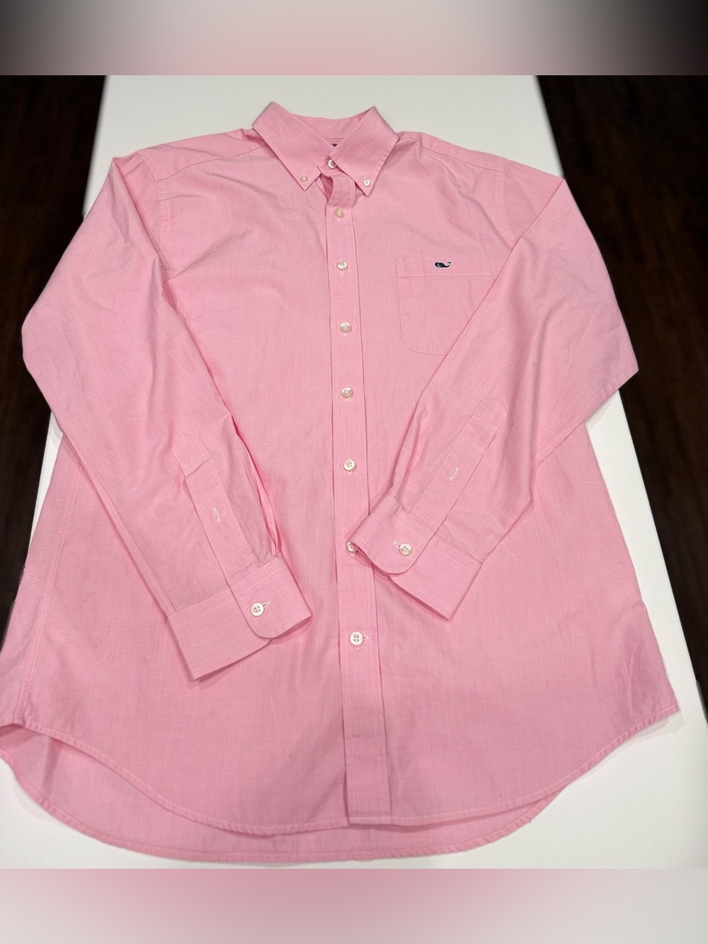 Vineyard Vines Tucker Slim Fit Cotton Long Sleeve Button-Down Pink Large